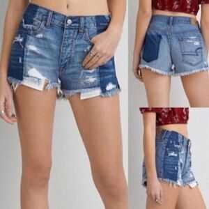 American Eagle vintage Hi-Rise Festival shorts blue denim 2 BoxK